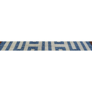 9'2"x11'9" Denim Blue Maze Design With Berber Influence, Hand Knotted, Densely Woven, Soft And Shiny Wool Oriental Rug FWR428088