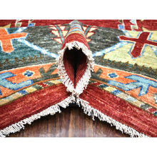 Load image into Gallery viewer, 9&#39;x12&#39; Rich Red, Hand Knotted Afghan Ersari With Large Elements Design, Vegetable Dyes Pure Wool, Oriental Rug FWR428184