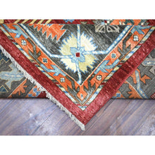 Load image into Gallery viewer, 9&#39;x12&#39; Rich Red, Hand Knotted Afghan Ersari With Large Elements Design, Vegetable Dyes Pure Wool, Oriental Rug FWR428184