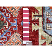 Load image into Gallery viewer, 9&#39;x12&#39; Rich Red, Hand Knotted Afghan Ersari With Large Elements Design, Vegetable Dyes Pure Wool, Oriental Rug FWR428184