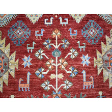 Load image into Gallery viewer, 9&#39;x12&#39; Rich Red, Hand Knotted Afghan Ersari With Large Elements Design, Vegetable Dyes Pure Wool, Oriental Rug FWR428184