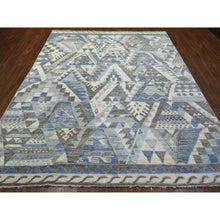 Load image into Gallery viewer, 8&#39;x10&#39; Ivory, Hand Knotted Anatolian Design With Little Triangles, Natural Dyes Pure Wool, Oriental Rug FWR428214