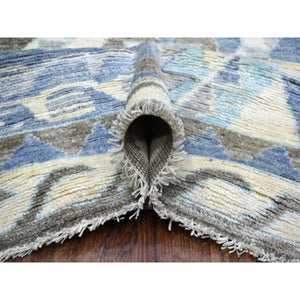 8'x10' Ivory, Hand Knotted Anatolian Design With Little Triangles, Natural Dyes Pure Wool, Oriental Rug FWR428214