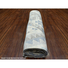 Load image into Gallery viewer, 8&#39;x10&#39; Ivory, Hand Knotted Anatolian Design With Little Triangles, Natural Dyes Pure Wool, Oriental Rug FWR428214