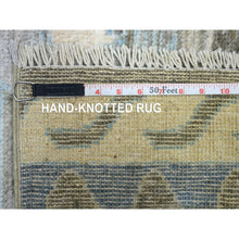 Load image into Gallery viewer, 8&#39;x10&#39; Ivory, Hand Knotted Anatolian Design With Little Triangles, Natural Dyes Pure Wool, Oriental Rug FWR428214