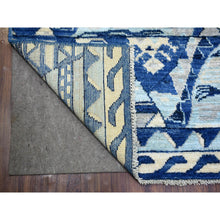 Load image into Gallery viewer, 6&#39;x8&#39;9&quot; Denim Blue, Natural Wool Hand Knotted, Anatolian Village Inspired With Patchwork Design Natural Dyes, Oriental Rug FWR428220