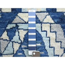 Load image into Gallery viewer, 6&#39;x8&#39;9&quot; Denim Blue, Natural Wool Hand Knotted, Anatolian Village Inspired With Patchwork Design Natural Dyes, Oriental Rug FWR428220