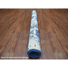 Load image into Gallery viewer, 6&#39;x8&#39;9&quot; Denim Blue, Natural Wool Hand Knotted, Anatolian Village Inspired With Patchwork Design Natural Dyes, Oriental Rug FWR428220
