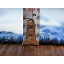 Load image into Gallery viewer, 6&#39;x8&#39;9&quot; Denim Blue, Natural Wool Hand Knotted, Anatolian Village Inspired With Patchwork Design Natural Dyes, Oriental Rug FWR428220