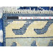 Load image into Gallery viewer, 6&#39;x8&#39;9&quot; Denim Blue, Natural Wool Hand Knotted, Anatolian Village Inspired With Patchwork Design Natural Dyes, Oriental Rug FWR428220
