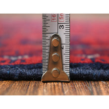 Load image into Gallery viewer, 2&#39;7&quot;x13&#39; Deep And Saturated Red, Afghan Khamyab With Geometric Medallions, Soft And Shiny Wool Hand Knotted, Runner Oriental Rug FWR428232