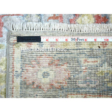 Load image into Gallery viewer, 2&#39;6&quot;x9&#39;5&quot; Gray, Afghan Wool Hand Knotted, Angora Ushak With Colorful Motifs Natural Dyes, Runner Oriental Rug FWR428508