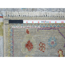 Load image into Gallery viewer, 2&#39;5&quot;x9&#39;8&quot; Silver Gray, Pure Wool Hand Knotted, Afghan Angora Ushak Natural Dyes, Runner Oriental Rug FWR428544