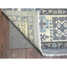 Load image into Gallery viewer, 9&#39;x12&#39; Stone Gray, Afghan Wool Hand Knotted, Fine Peshawar, Heriz Design Small Animal And Human Figurines, Densely Woven Oriental Rug FWR428706