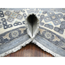 Load image into Gallery viewer, 9&#39;x12&#39; Stone Gray, Afghan Wool Hand Knotted, Fine Peshawar, Heriz Design Small Animal And Human Figurines, Densely Woven Oriental Rug FWR428706