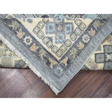 Load image into Gallery viewer, 9&#39;x12&#39; Stone Gray, Afghan Wool Hand Knotted, Fine Peshawar, Heriz Design Small Animal And Human Figurines, Densely Woven Oriental Rug FWR428706