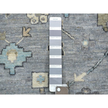 Load image into Gallery viewer, 9&#39;x12&#39; Stone Gray, Afghan Wool Hand Knotted, Fine Peshawar, Heriz Design Small Animal And Human Figurines, Densely Woven Oriental Rug FWR428706
