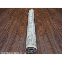 Load image into Gallery viewer, 4&#39;1&quot;x5&#39;10&quot; Beige, Afghan Angora Oushak With All Over Design, Hand Knotted, Pure Wool, Natural Dyes Oriental Rug FWR428784