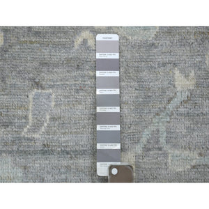 12'x15'2" Charcoal Gray, Hand Knotted Afghan Angora Oushak, Natural Dyes Soft And Supple Wool, Oversized Oriental Rug FWR428874