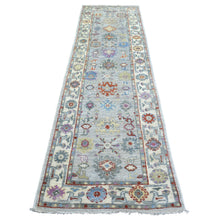 Load image into Gallery viewer, 2&#39;8&quot;x9&#39;10&quot; Gray, Soft Wool Hand Knotted, Afghan Angora Oushak Natural Dyes, Runner Oriental Rug FWR429024