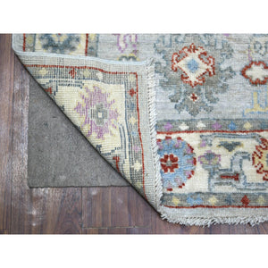 2'8"x9'10" Gray, Soft Wool Hand Knotted, Afghan Angora Oushak Natural Dyes, Runner Oriental Rug FWR429024
