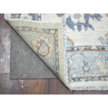 Load image into Gallery viewer, 2&#39;7&quot;x9&#39;8&quot; Ivory, Hand Knotted, Afghan Angora Oushak All Over Design, Natural Dyes, Pure Wool, Runner Oriental Rug FWR429042