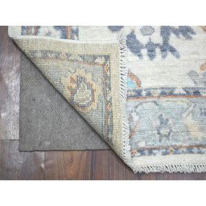 2'7"x9'8" Ivory, Hand Knotted, Afghan Angora Oushak All Over Design, Natural Dyes, Pure Wool, Runner Oriental Rug FWR429042