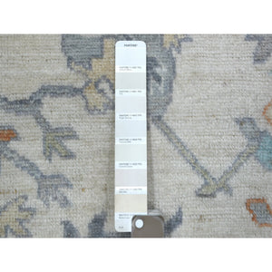 2'7"x9'8" Ivory, Hand Knotted, Afghan Angora Oushak All Over Design, Natural Dyes, Pure Wool, Runner Oriental Rug FWR429042