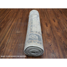 Load image into Gallery viewer, 2&#39;7&quot;x9&#39;8&quot; Ivory, Hand Knotted, Afghan Angora Oushak All Over Design, Natural Dyes, Pure Wool, Runner Oriental Rug FWR429042