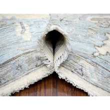 Load image into Gallery viewer, 8&#39;x9&#39;9&quot; Ivory, Hand Knotted Afghan Angora Oushak With Large Leaf Design, Natural Dyes Soft Wool, Oriental Rug FWR429120