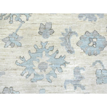 Load image into Gallery viewer, 8&#39;x9&#39;9&quot; Ivory, Hand Knotted Afghan Angora Oushak With Large Leaf Design, Natural Dyes Soft Wool, Oriental Rug FWR429120
