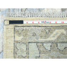 Load image into Gallery viewer, 8&#39;x9&#39;9&quot; Ivory, Hand Knotted Afghan Angora Oushak With Large Leaf Design, Natural Dyes Soft Wool, Oriental Rug FWR429120