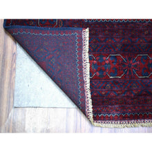 Load image into Gallery viewer, 9&#39;8&quot;x13&#39;1&quot; Deep And Saturated Red, Hand Knotted Afghan Khamyab With Geometric Medallions Design, Velvety Wool, Oriental Rug FWR429228