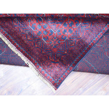 Load image into Gallery viewer, 9&#39;8&quot;x13&#39;1&quot; Deep And Saturated Red, Hand Knotted Afghan Khamyab With Geometric Medallions Design, Velvety Wool, Oriental Rug FWR429228