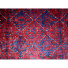 Load image into Gallery viewer, 9&#39;8&quot;x13&#39;1&quot; Deep And Saturated Red, Hand Knotted Afghan Khamyab With Geometric Medallions Design, Velvety Wool, Oriental Rug FWR429228