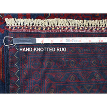 Load image into Gallery viewer, 9&#39;8&quot;x13&#39;1&quot; Deep And Saturated Red, Hand Knotted Afghan Khamyab With Geometric Medallions Design, Velvety Wool, Oriental Rug FWR429228