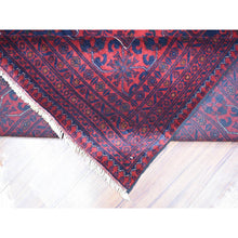 Load image into Gallery viewer, 9&#39;7&quot;x12&#39;9&quot; Deep And Saturated Red, Hand Knotted Afghan Khamyab With Geometric Medallions Design, Pure Wool, Oriental Rug FWR429234
