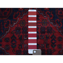 Load image into Gallery viewer, 9&#39;7&quot;x12&#39;9&quot; Deep And Saturated Red, Hand Knotted Afghan Khamyab With Geometric Medallions Design, Pure Wool, Oriental Rug FWR429234