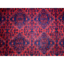 Load image into Gallery viewer, 9&#39;7&quot;x12&#39;9&quot; Deep And Saturated Red, Hand Knotted Afghan Khamyab With Geometric Medallions Design, Pure Wool, Oriental Rug FWR429234