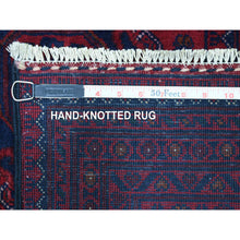 Load image into Gallery viewer, 9&#39;7&quot;x12&#39;9&quot; Deep And Saturated Red, Hand Knotted Afghan Khamyab With Geometric Medallions Design, Pure Wool, Oriental Rug FWR429234
