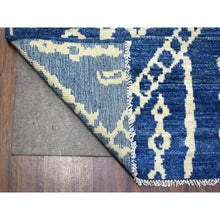 Load image into Gallery viewer, 8&#39;x9&#39;6&quot; Navy Blue Soft And Shiny Wool, Moroccan Berber With Criss Cross Pattern, Natural Dyes Hand Knotted Oriental Rug FWR429258