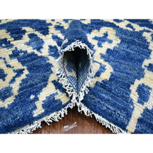 Load image into Gallery viewer, 8&#39;x9&#39;6&quot; Navy Blue Soft And Shiny Wool, Moroccan Berber With Criss Cross Pattern, Natural Dyes Hand Knotted Oriental Rug FWR429258