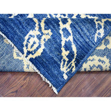 Load image into Gallery viewer, 8&#39;x9&#39;6&quot; Navy Blue Soft And Shiny Wool, Moroccan Berber With Criss Cross Pattern, Natural Dyes Hand Knotted Oriental Rug FWR429258