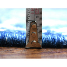 Load image into Gallery viewer, 8&#39;x9&#39;6&quot; Navy Blue Soft And Shiny Wool, Moroccan Berber With Criss Cross Pattern, Natural Dyes Hand Knotted Oriental Rug FWR429258