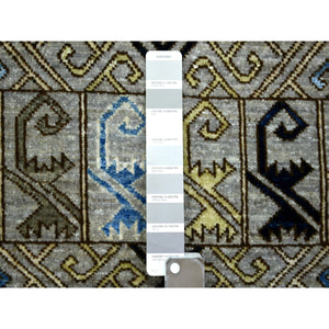 8'3"x10' Gray, Afghan Ersari With Hutchlu Design, Natural Dyes Dense Weave, Soft Wool Hand Knotted, Oriental Rug FWR429294