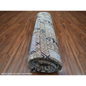 8'3"x10' Gray, Afghan Ersari With Hutchlu Design, Natural Dyes Dense Weave, Soft Wool Hand Knotted, Oriental Rug FWR429294
