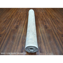 Load image into Gallery viewer, 3&#39;9&quot;x6&#39; Ivory Pure Wool Natural Dyes Hand Knotted, Stone Wash Peshawar Oriental Rug FWR429396