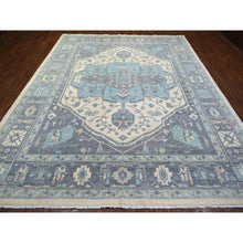 Load image into Gallery viewer, 9&#39;1&quot;x11&#39;9&quot; Ivory, Hand Knotted Fine Peshawar With Heriz Serapi Design, Densely Woven Afghan Wool, Oriental Rug FWR429714