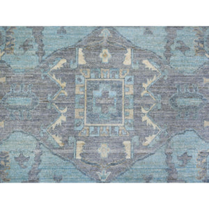 9'1"x11'9" Ivory, Hand Knotted Fine Peshawar With Heriz Serapi Design, Densely Woven Afghan Wool, Oriental Rug FWR429714