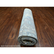 Load image into Gallery viewer, 9&#39;1&quot;x11&#39;9&quot; Ivory, Hand Knotted Fine Peshawar With Heriz Serapi Design, Densely Woven Afghan Wool, Oriental Rug FWR429714